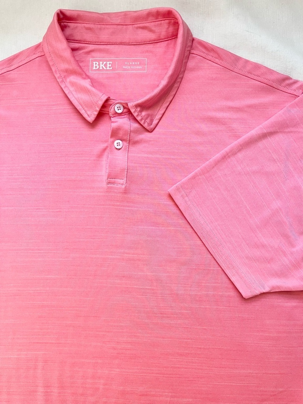 BKE Men's Coral-Pink Short Sleeve Polo XL